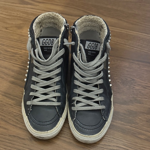 Golden Goose Black High-Top Sneakers with Silver Accents 36 - Picture 10 of 12